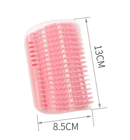 Cat Corner Brush & Massager – Self-Cleaning Grooming Comb with Catnip