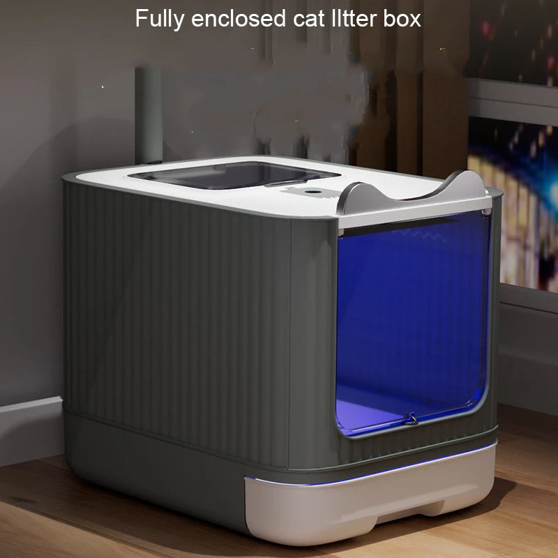 UV Light Cat Litter Box – Enclosed Top-Drawer with Disinfecting & Deodorizing