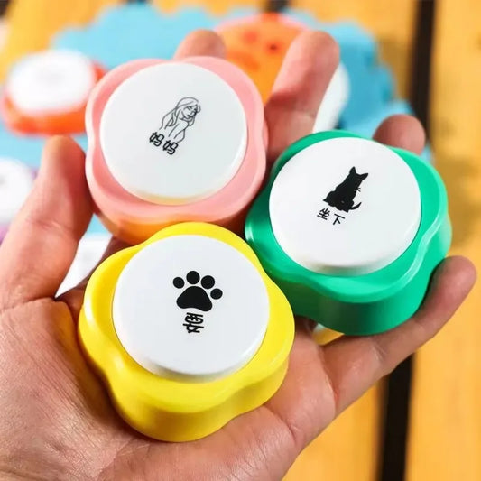 Rechargeable Pet Communication Button – Mini Recording Training Bell for Cats & Dogs