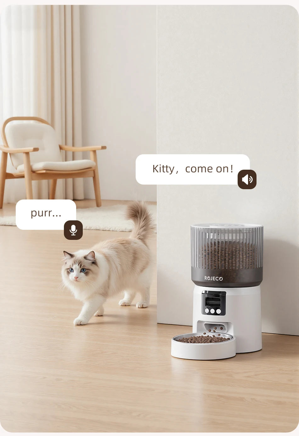Smart Automatic Cat & Dog Feeder with 1080P HD Camera – WiFi Controlled
