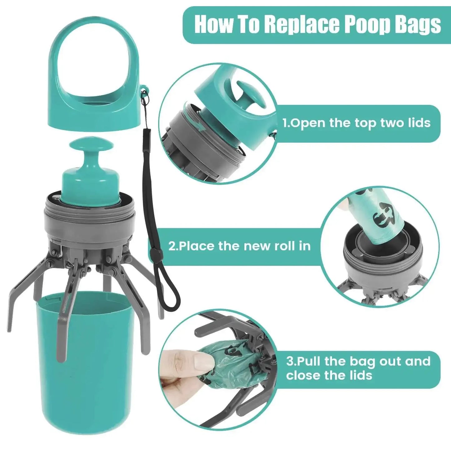 No-Touch Dog Pooper Scooper – Handheld Pet Waste Grabber