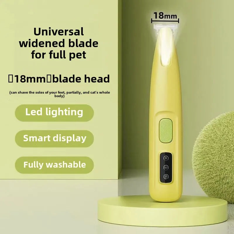 Waterproof Dog Paw Trimmer – LED Display Hair Clipper with 18mm Blade