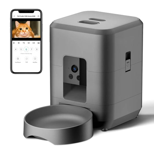Smart Automatic Pet Feeder with Camera – App Controlled Cat & Dog Feeder