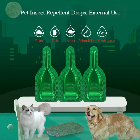 Pet Flea & Tick Repellent Drops – Kill Fleas, Ticks & Mites, Safe for Cats & Dogs