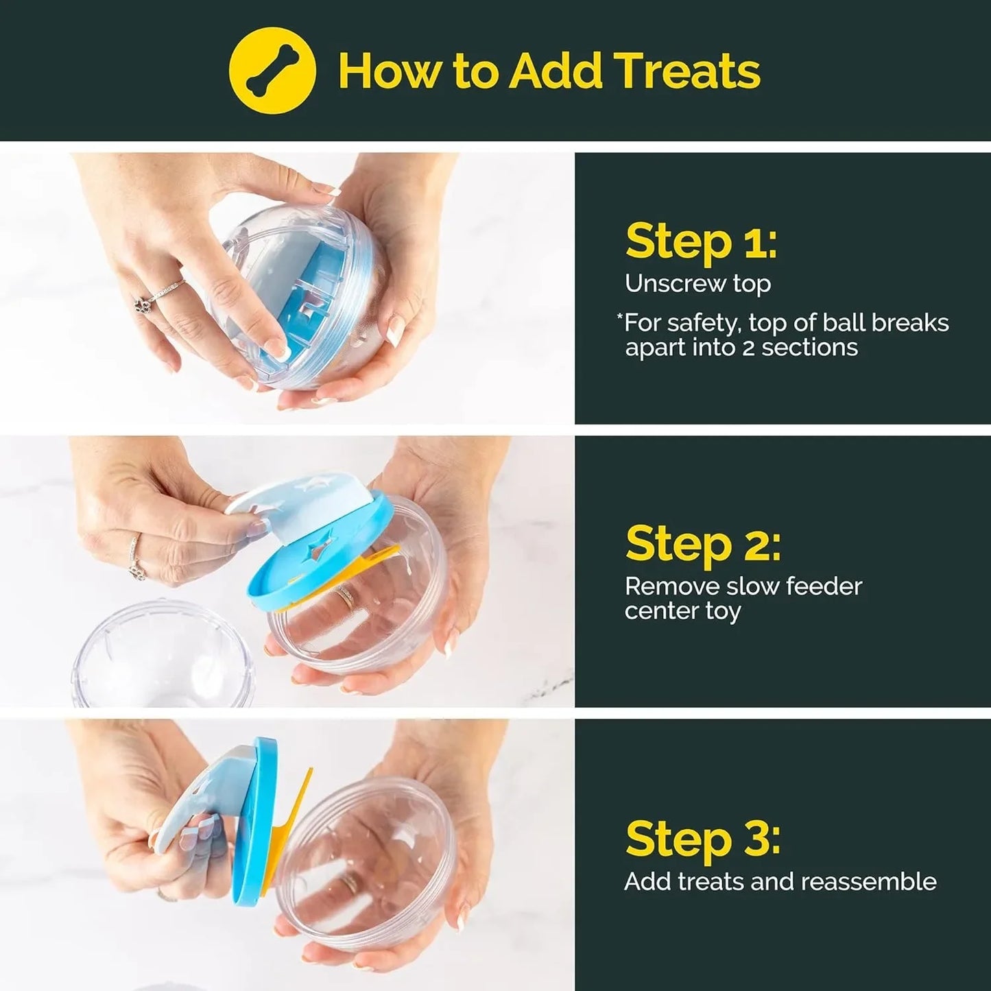 IQ Treat Ball – Interactive Slow Feeder & Treat Dispenser for Dogs & Cats