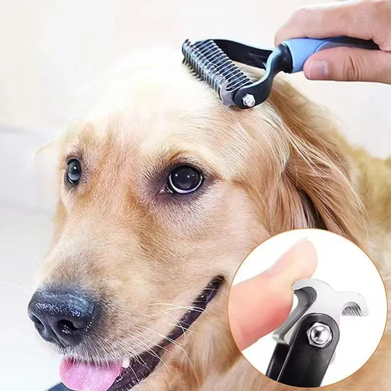 Pet Grooming Brush – Deshedding, Fur Removal & Knot Cutter for Dogs & Cats