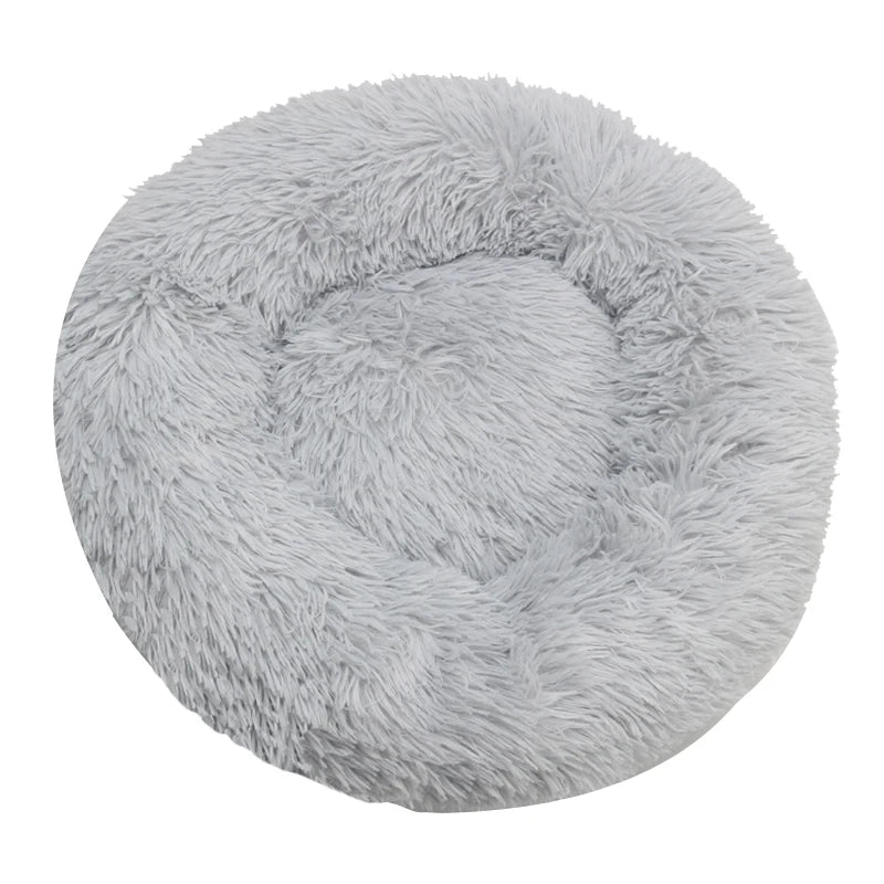 Washable Round Dog & Cat Bed – Cozy Winter Plush Basket for All Sizes