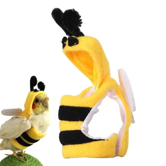 Bee-Shaped Bird Costume – Soft Hoodie Outfit for Parrots & Budgies