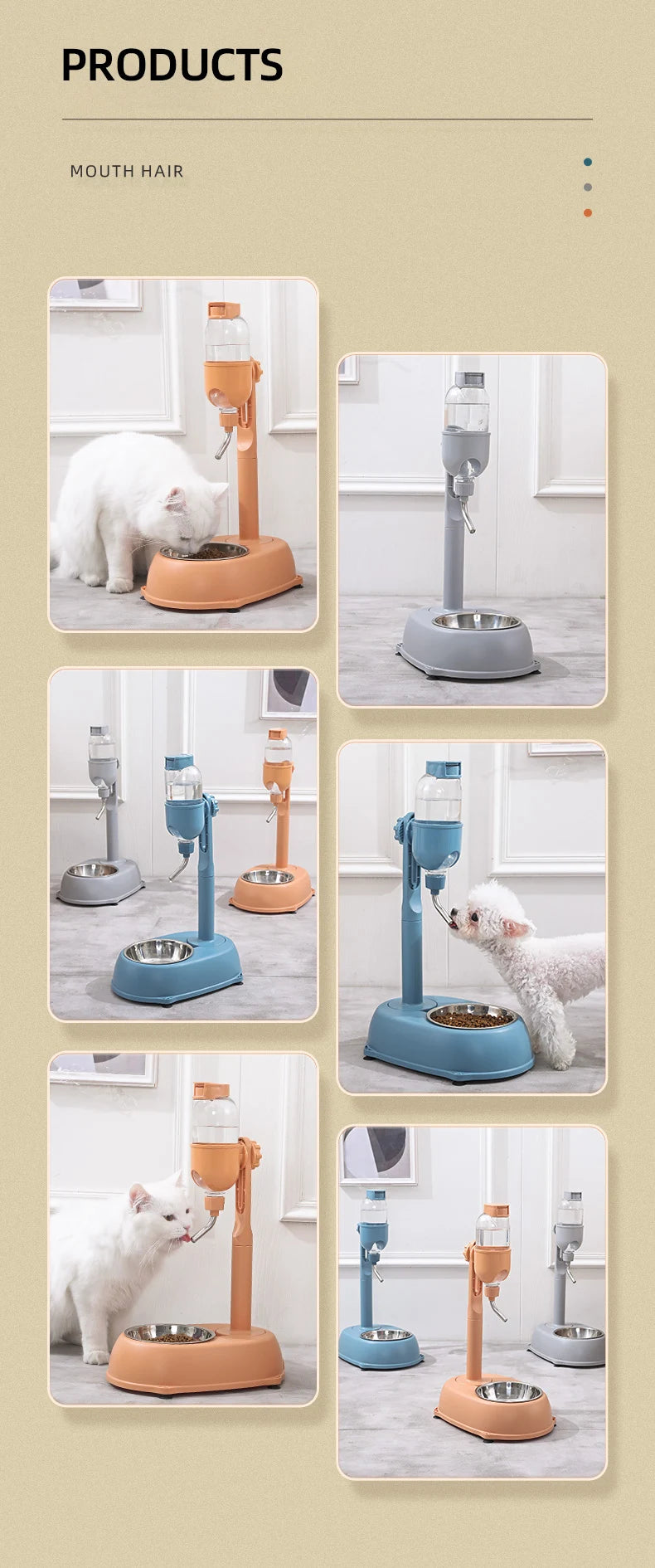 Automatic Anti-Tip Pet Feeder – Dog & Cat Water Dispenser