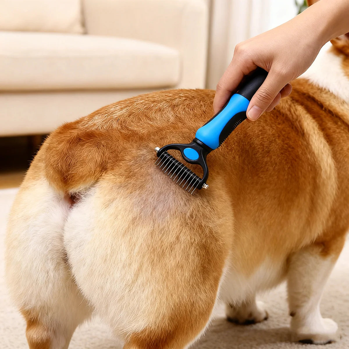 Dog  Hair Remover Brush – Fur Deshedding, Knot Cutter & Grooming Tool
