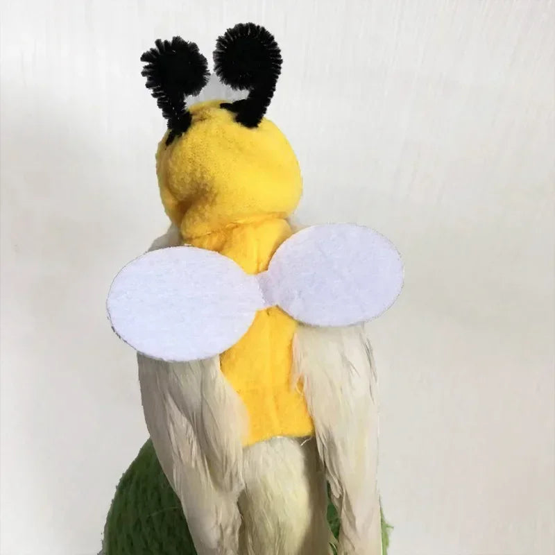 Bee-Shaped Bird Costume – Winter Warm Flying Suit & Hooded Hat for Parrots