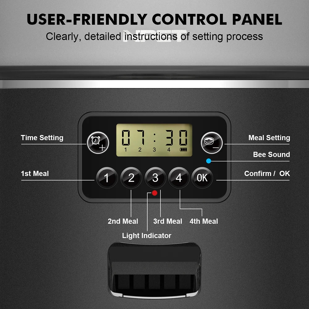 4L Smart Automatic Pet Feeder – Stainless Steel Bowl for Cats & Dogs