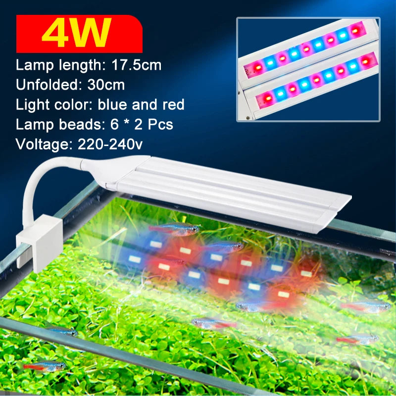 Super Bright Clip Lamp LED Aquarium Light for Aquatic Plant Grow Fish Tank