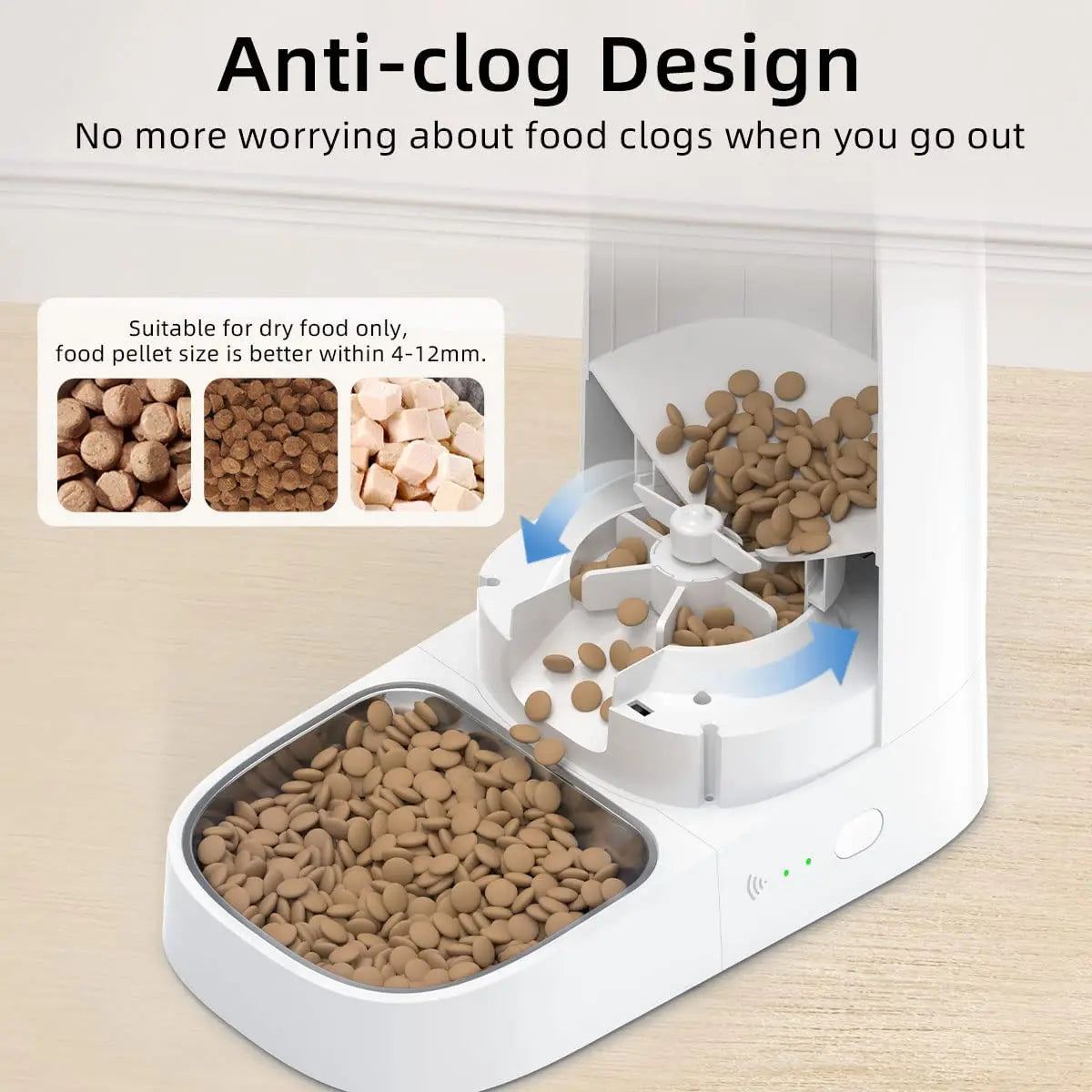 WiFi Smart Pet Feeder – Automatic Kibble Dispenser for Cats & Dogs