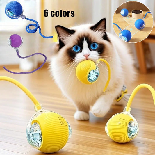 Automatic Cat Toy Ball – Silicone Rolling & Teasing Smart Kitten Toy