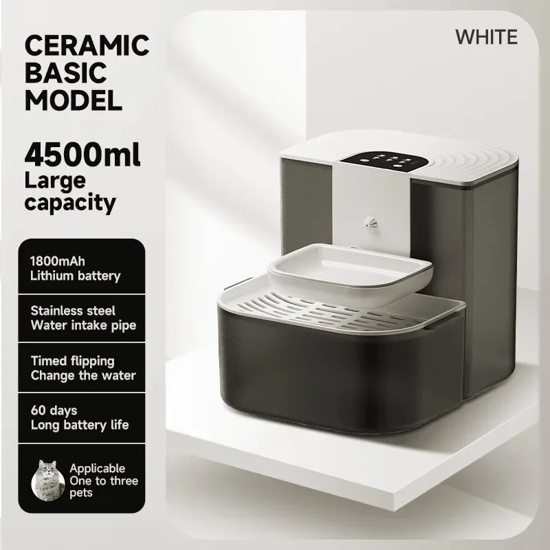 "Smart Wireless Cat Water Fountain 4.5L – Silent & Rechargeable"