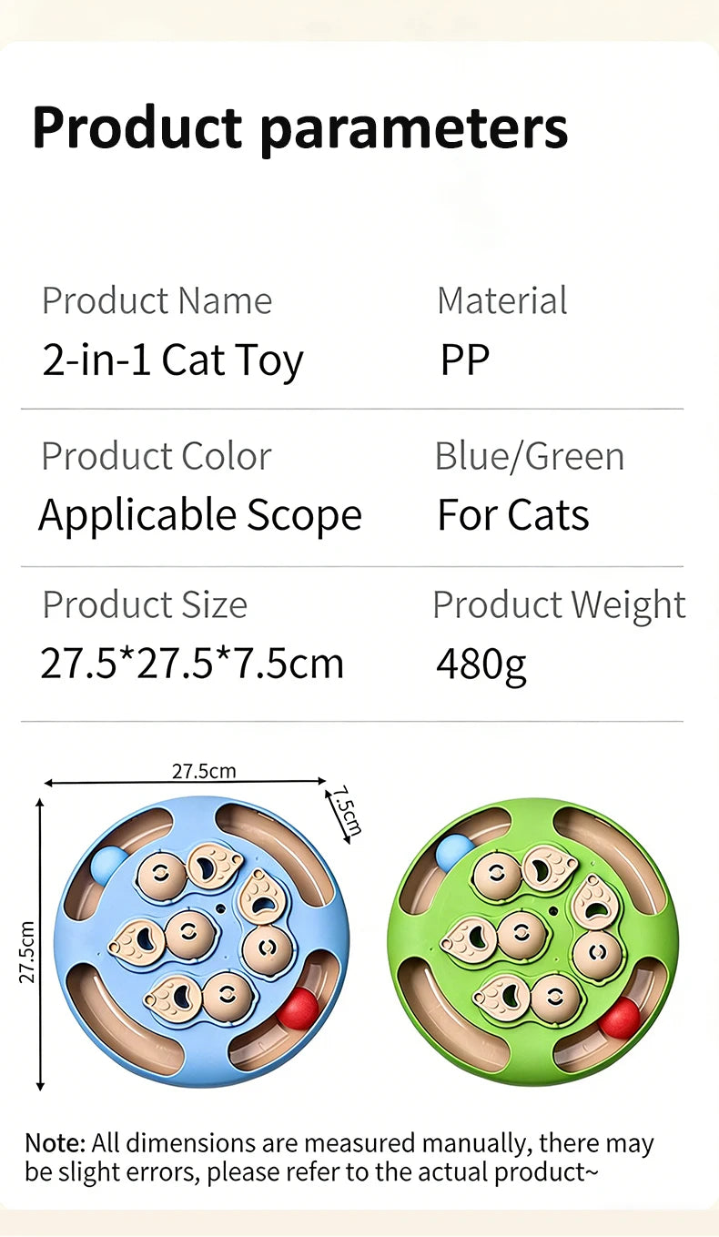 Interactive Cat Toy – Slow Feeder Turntable for Indoor Cats & Mental Stimulation