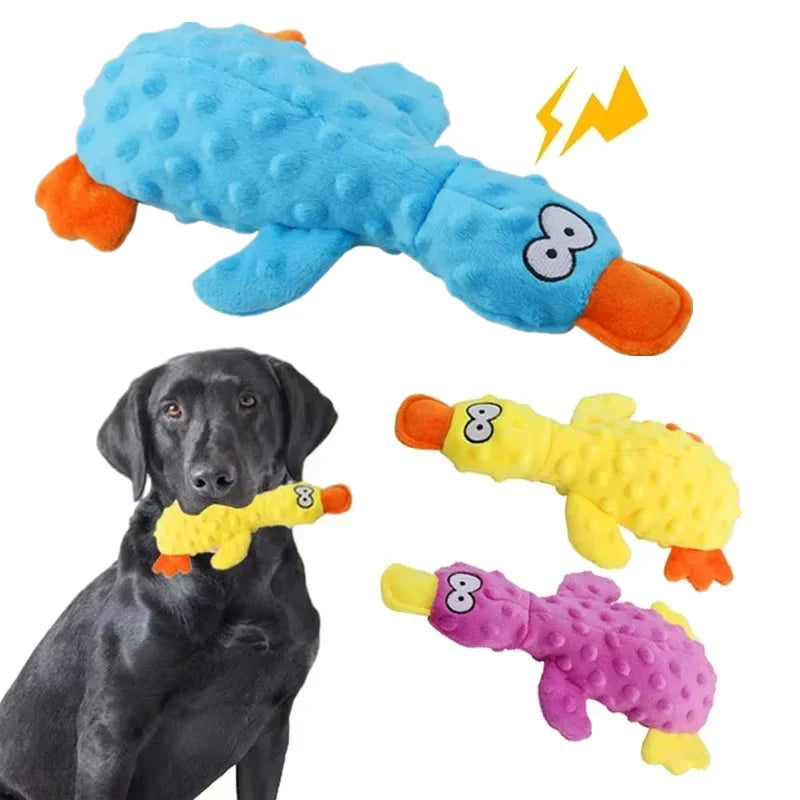 Soft Plush Duck Dog Toy – Squeaky Chew Toy for Small Puppies