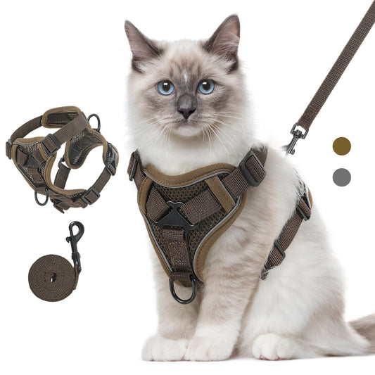 "Breathable Mesh cat Harness & Leash Set – Reflective & Adjustable"