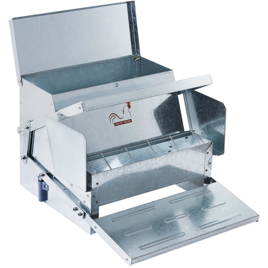 Automatic Chicken Feeder 25 lb Capacity – Galvanized Steel Poultry Feeder for Up to 10 Chickens