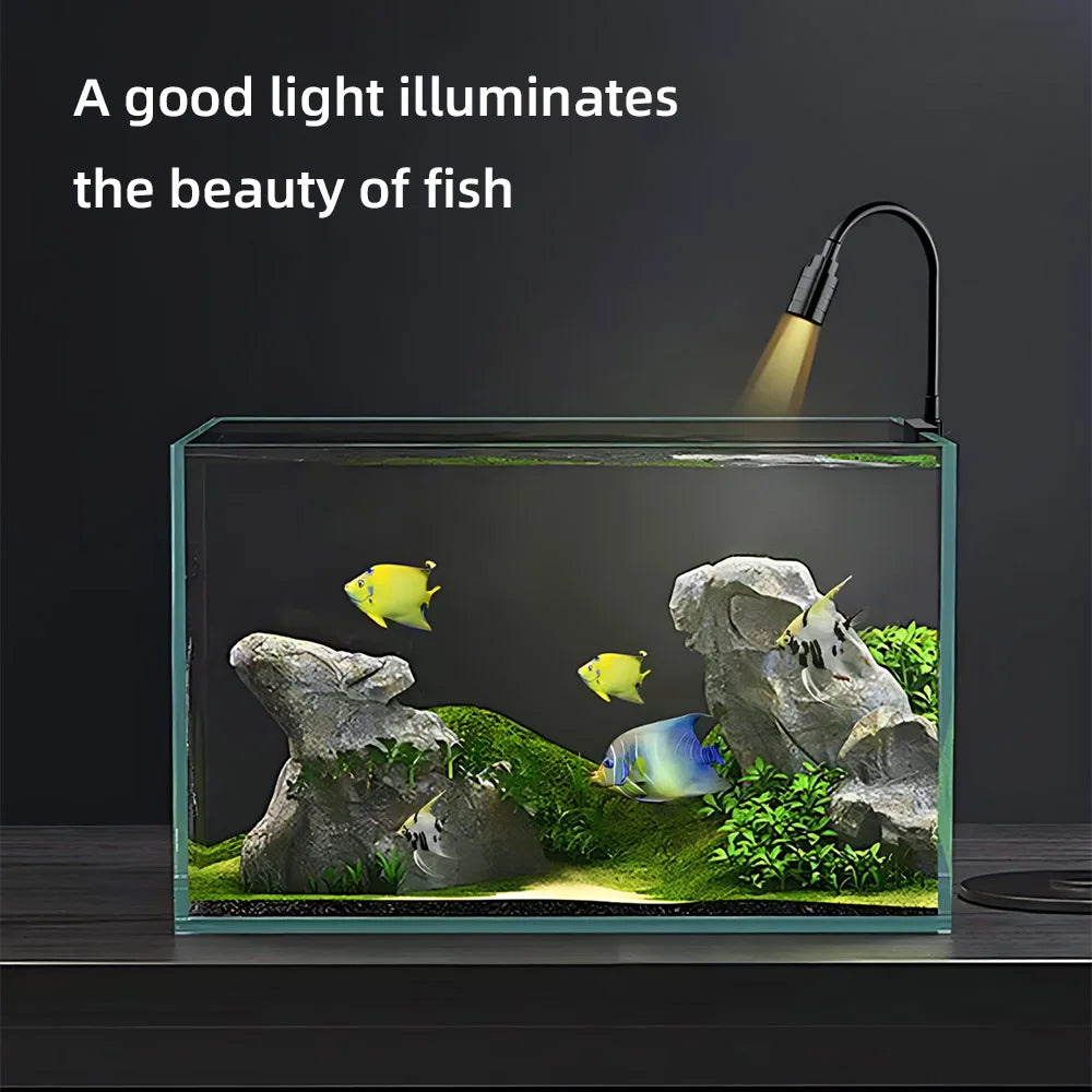 LED Aquarium Light Adjustable Focus Fish Tank Aquatic Plant Light