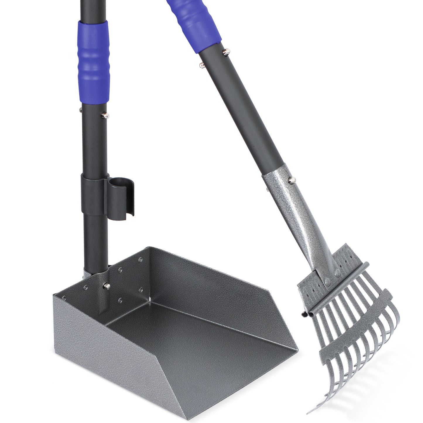 Dog Poop Tray & Rake Set – Adjustable Stainless Handles