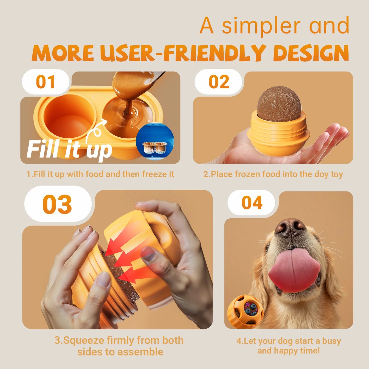 Interactive Dog Treat Mold Toy – Silicone Enrichment Freezer Toy for Puppies