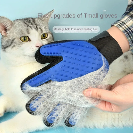 Silicone Pet Grooming Gloves – Hair Removal Brush & Comb for Cats & Dogs