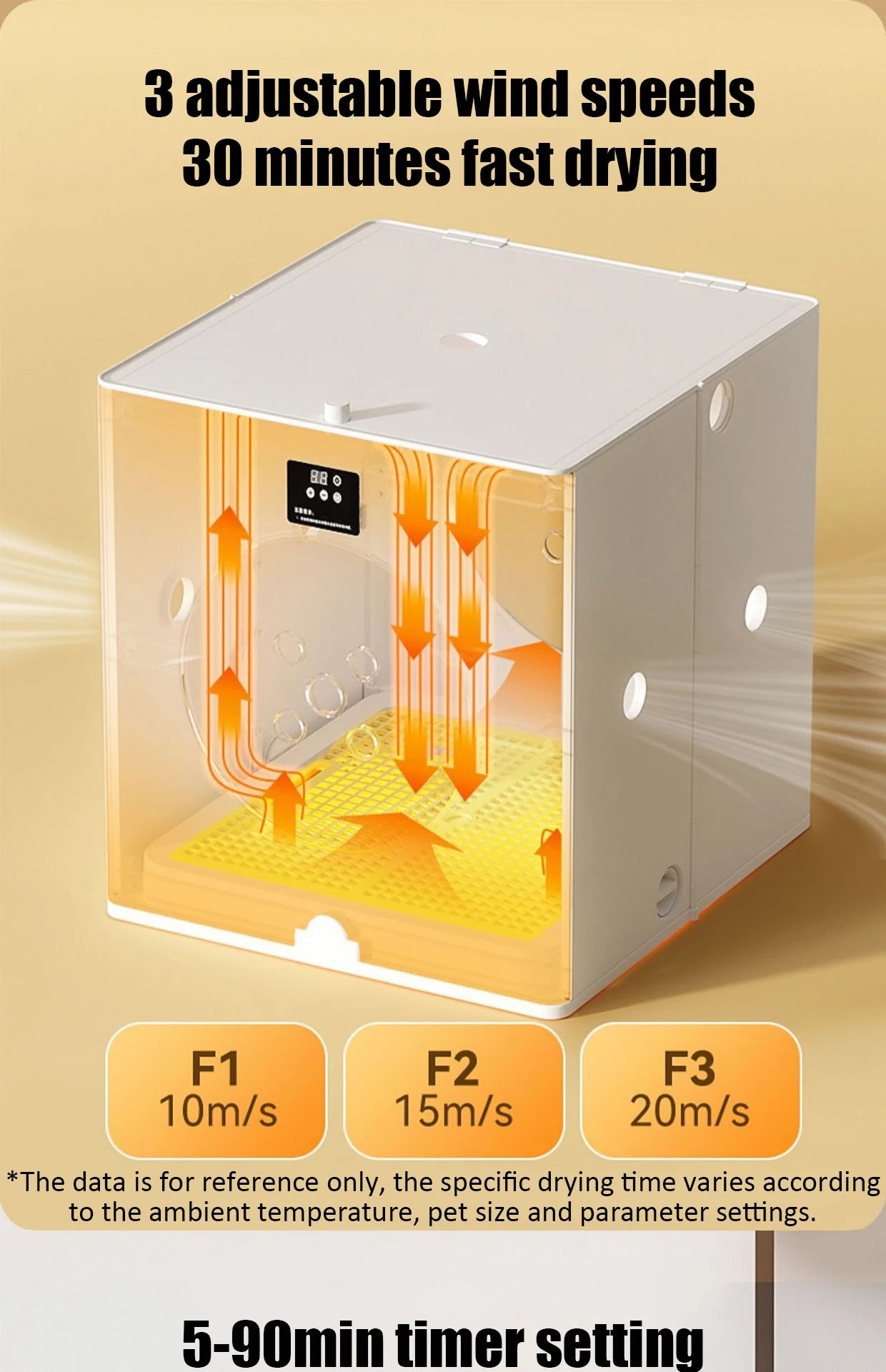 Foldable Pet Drying Box – 88L Large Automatic Dog & Cat Hair Dryer