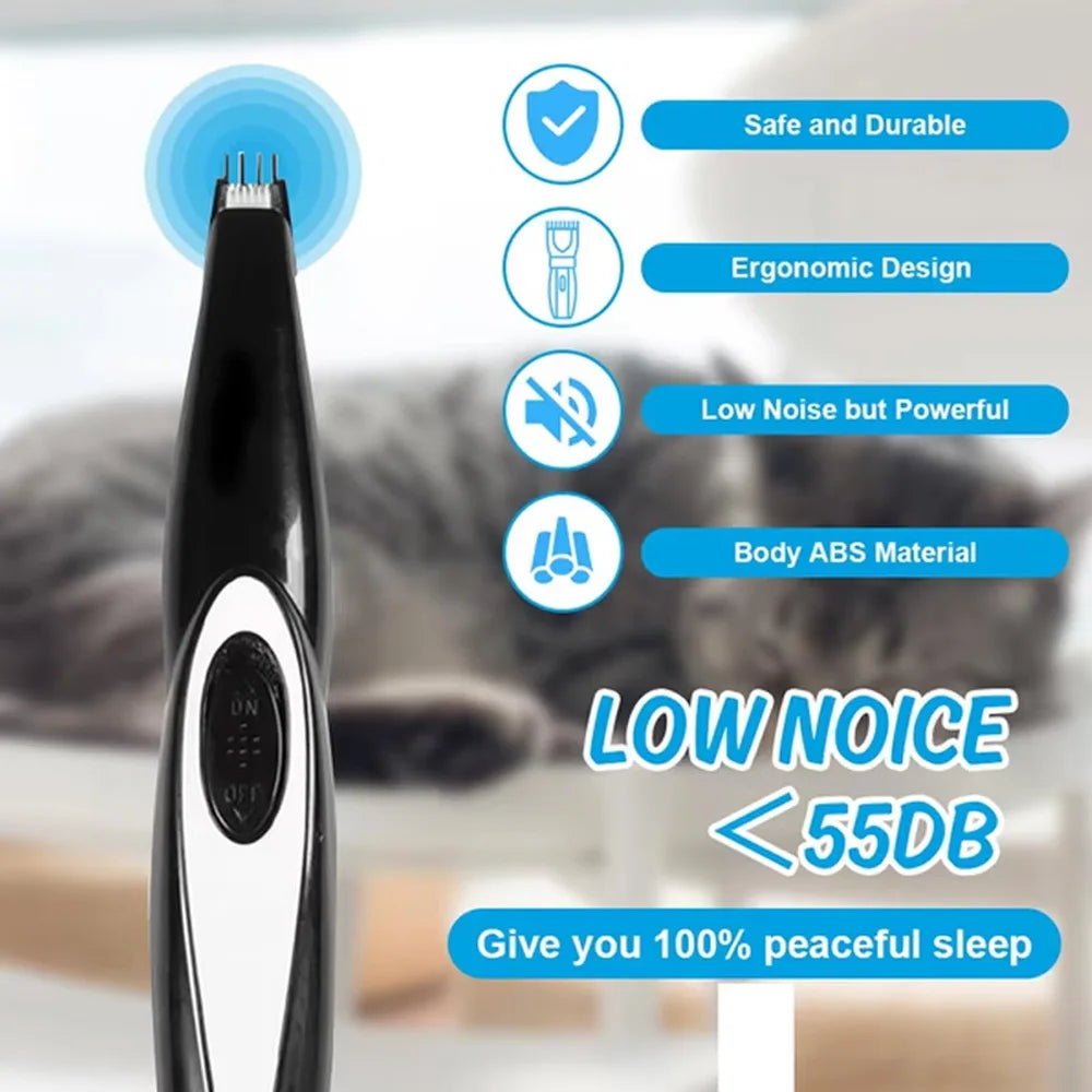 USB Rechargeable Pet Hair Trimmer – Dog & Cat Grooming Clipper Kit