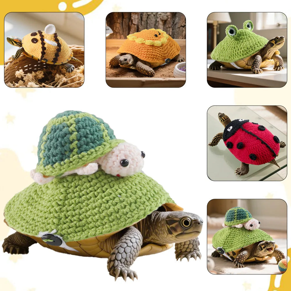 Handmade Turtle Sweater – Adjustable Warm Knitted Bee Costume for Tortoises