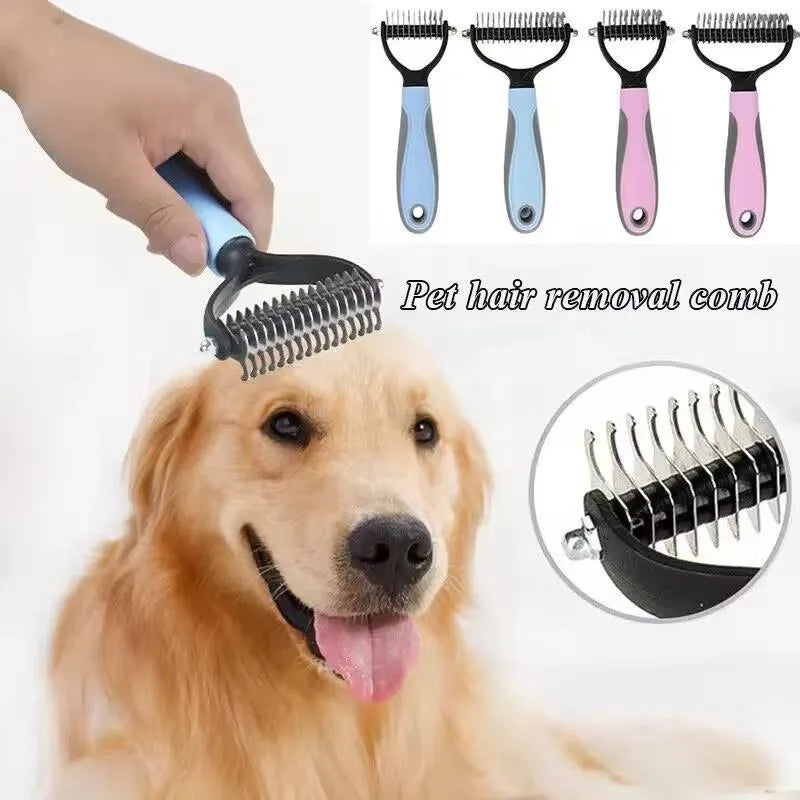 Pet Grooming Brush – Deshedding, Fur Removal & Knot Cutter for Dogs & Cats
