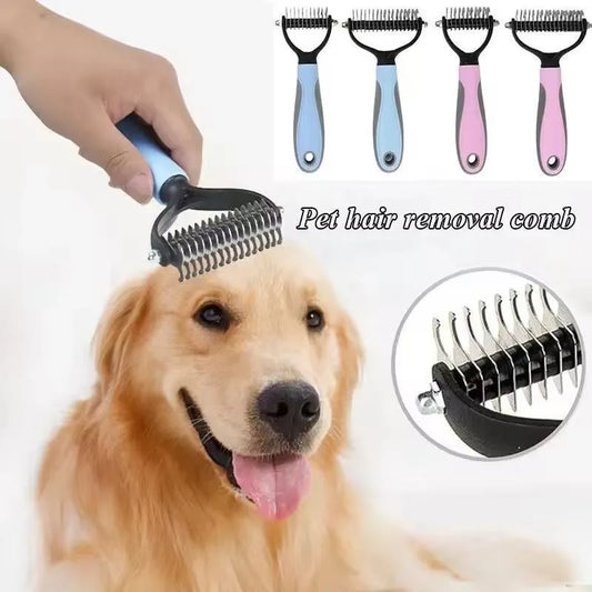 Pet Grooming Brush – Deshedding, Fur Removal & Knot Cutter for Dogs & Cats