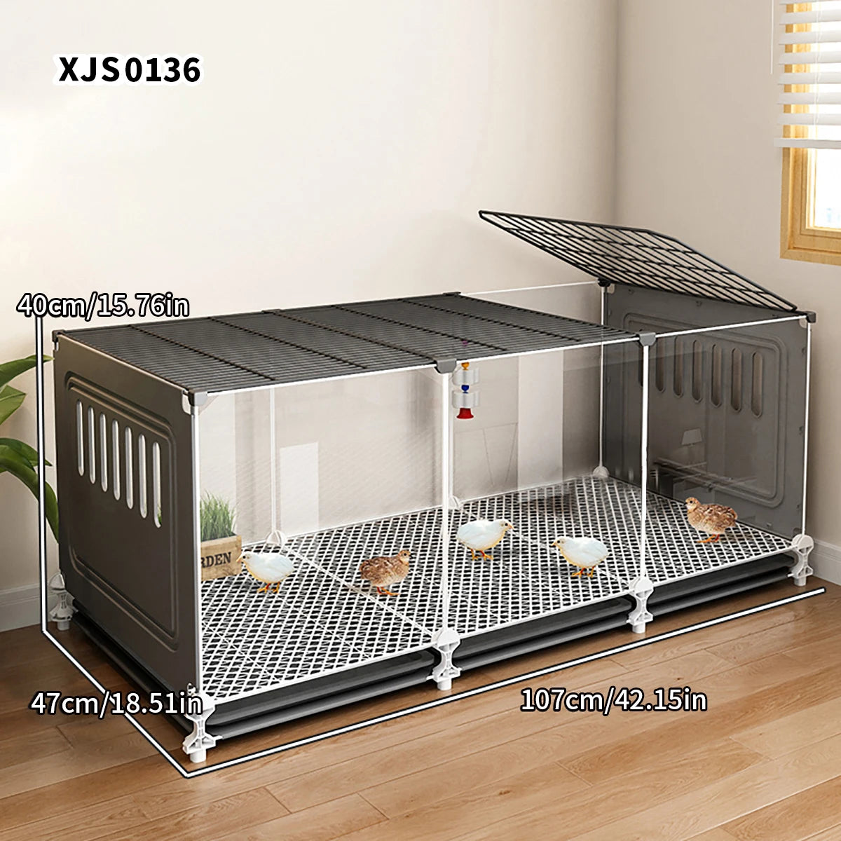Large Chicken & Duck Cage – Automatic Cleaning Poultry Coop for Outdoor & Balcony Use