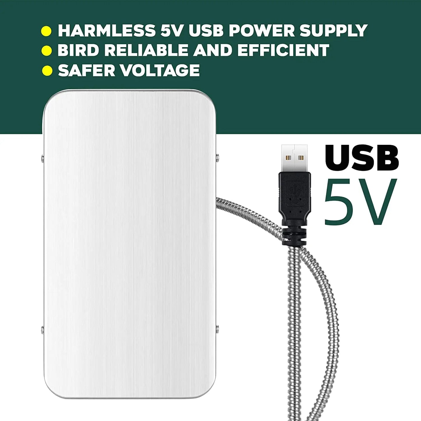 Bird Cage Heater Perch – Stainless Steel Parrot Warmer with Thermostat for Bird Cages