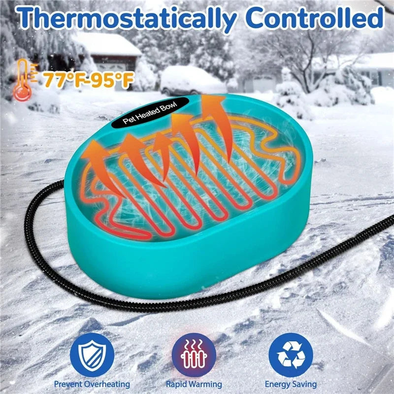 3.7L Automatic Heated Water Bowl – Temperature-Controlled Pet Feeder