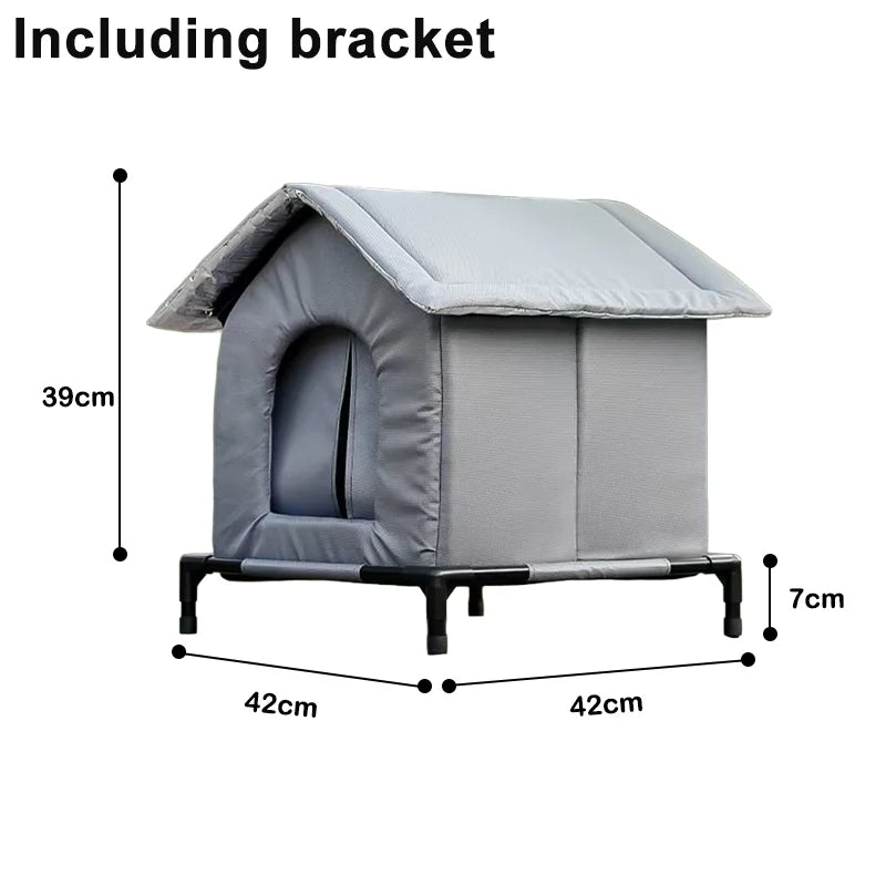 Waterproof Outdoor Pet House – Foldable Warm Cat & Dog Cave Bed