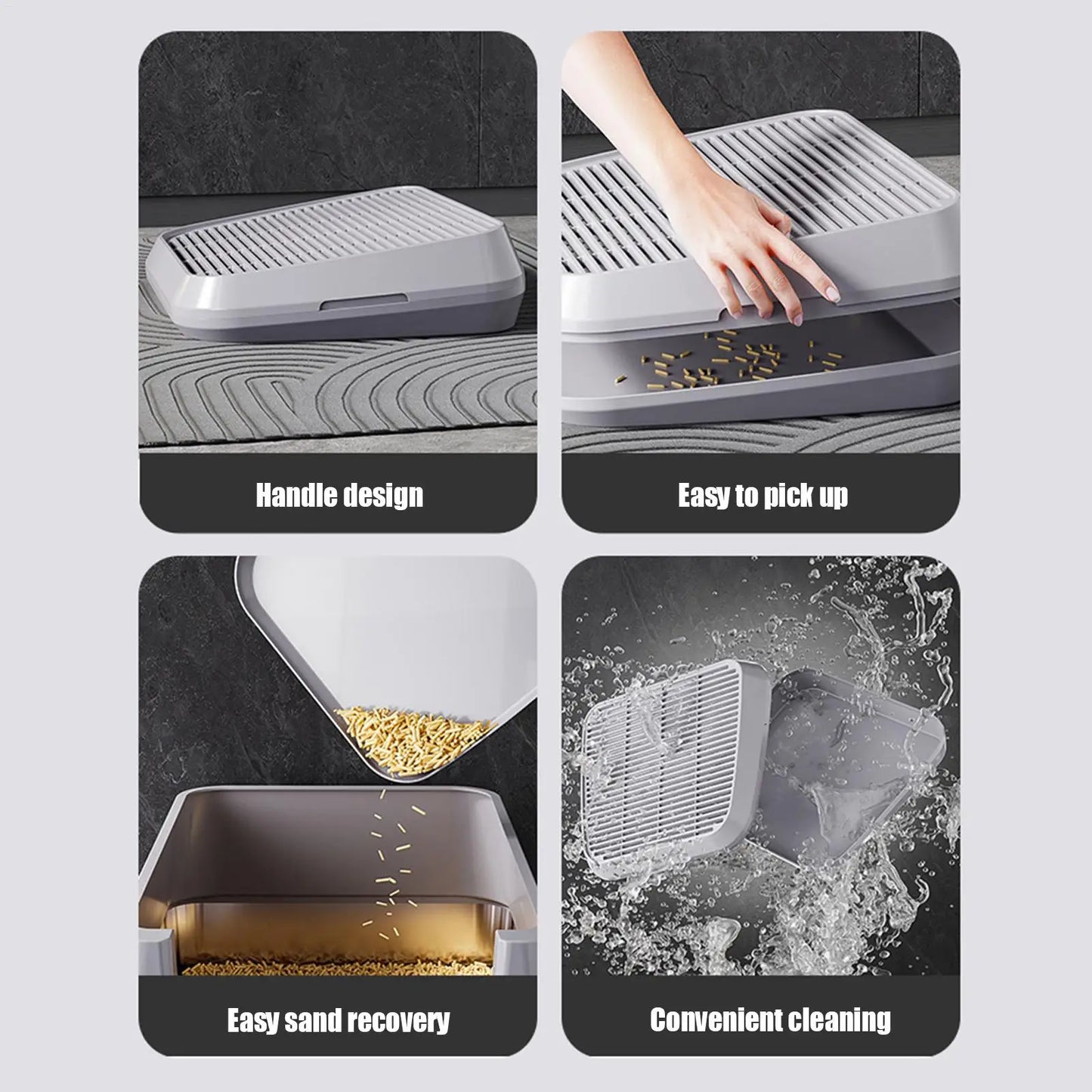 Double-Layer Cat Litter Ramp – Paw Cleaner with Filter