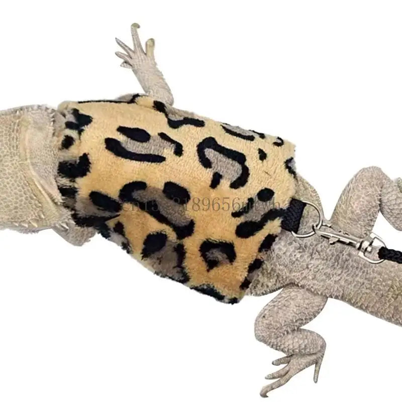 Bearded Dragon Harness with Leash – Warm Chest Costume for Lizards & Reptiles