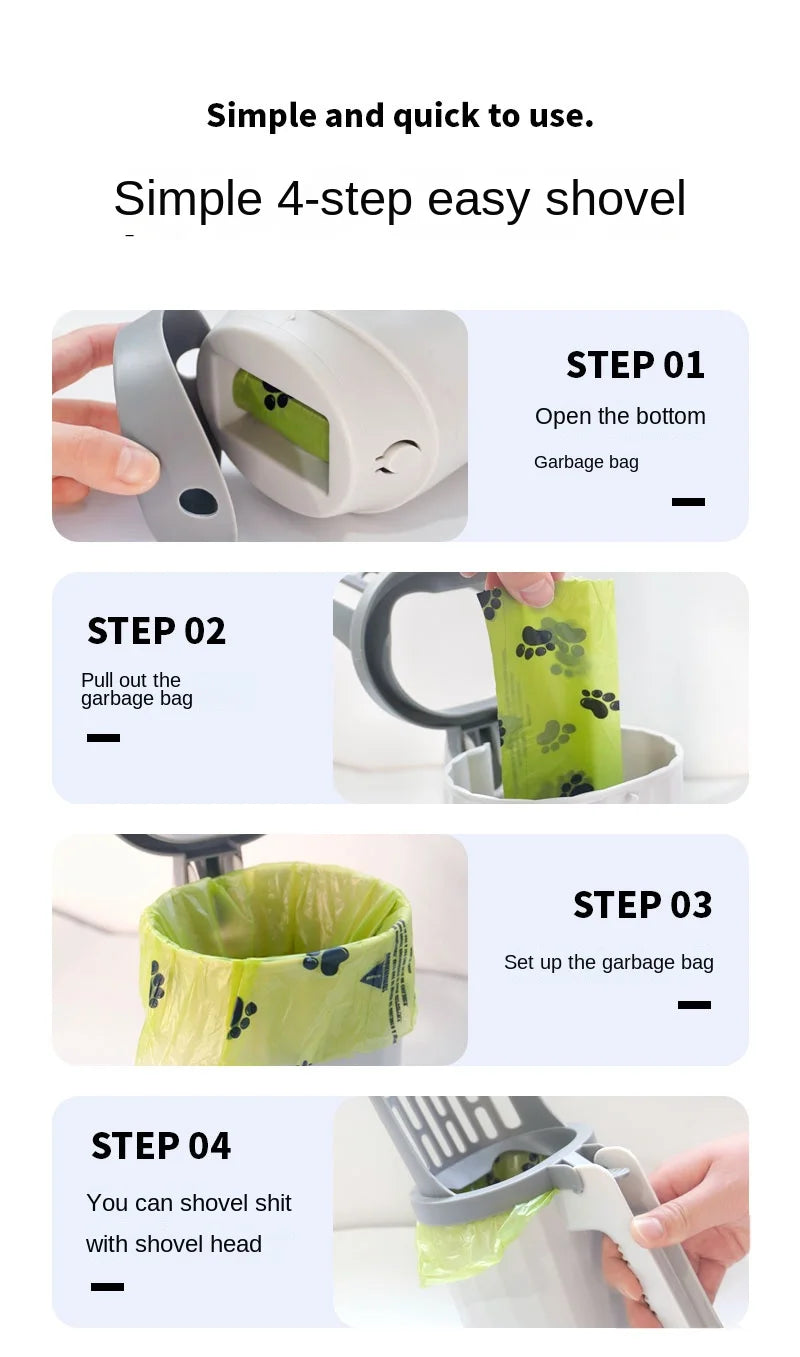 Cat Litter Scoop with Refill Bag – Self-Cleaning Garbage Picker