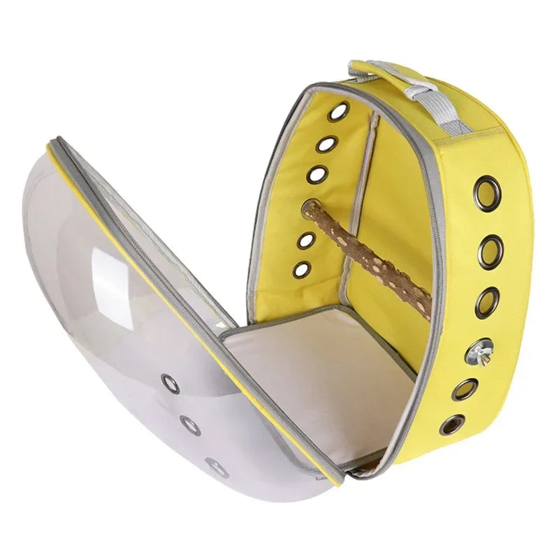Portable Bird Carrier Backpack – Lightweight Transparent Travel Cage for Small Parrots