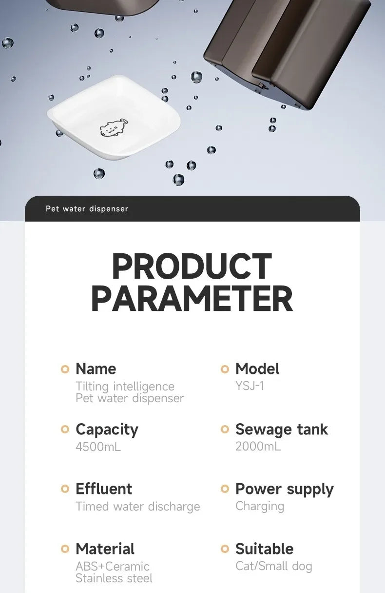 "Smart Wireless Cat Water Fountain 4.5L – Silent & Rechargeable"