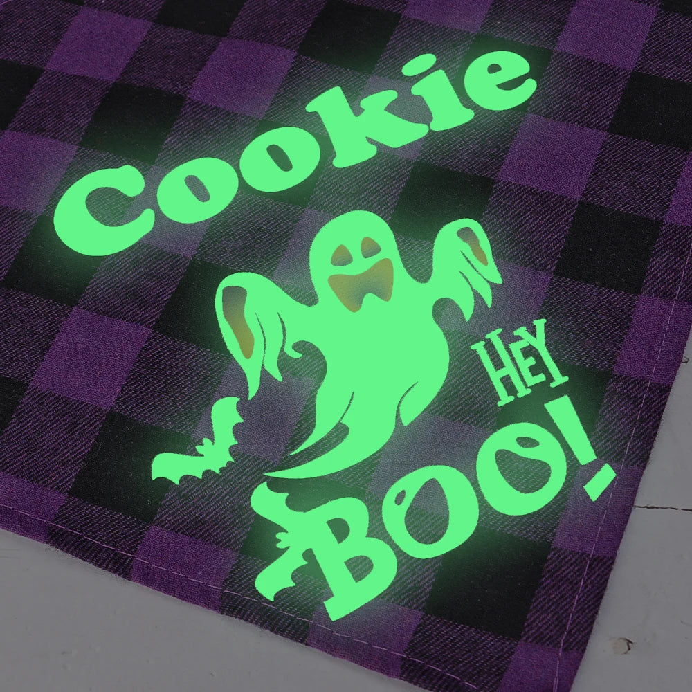 Personalized Dog Halloween Bandana – Reflective Pet Scarf for Night Parties & Safety