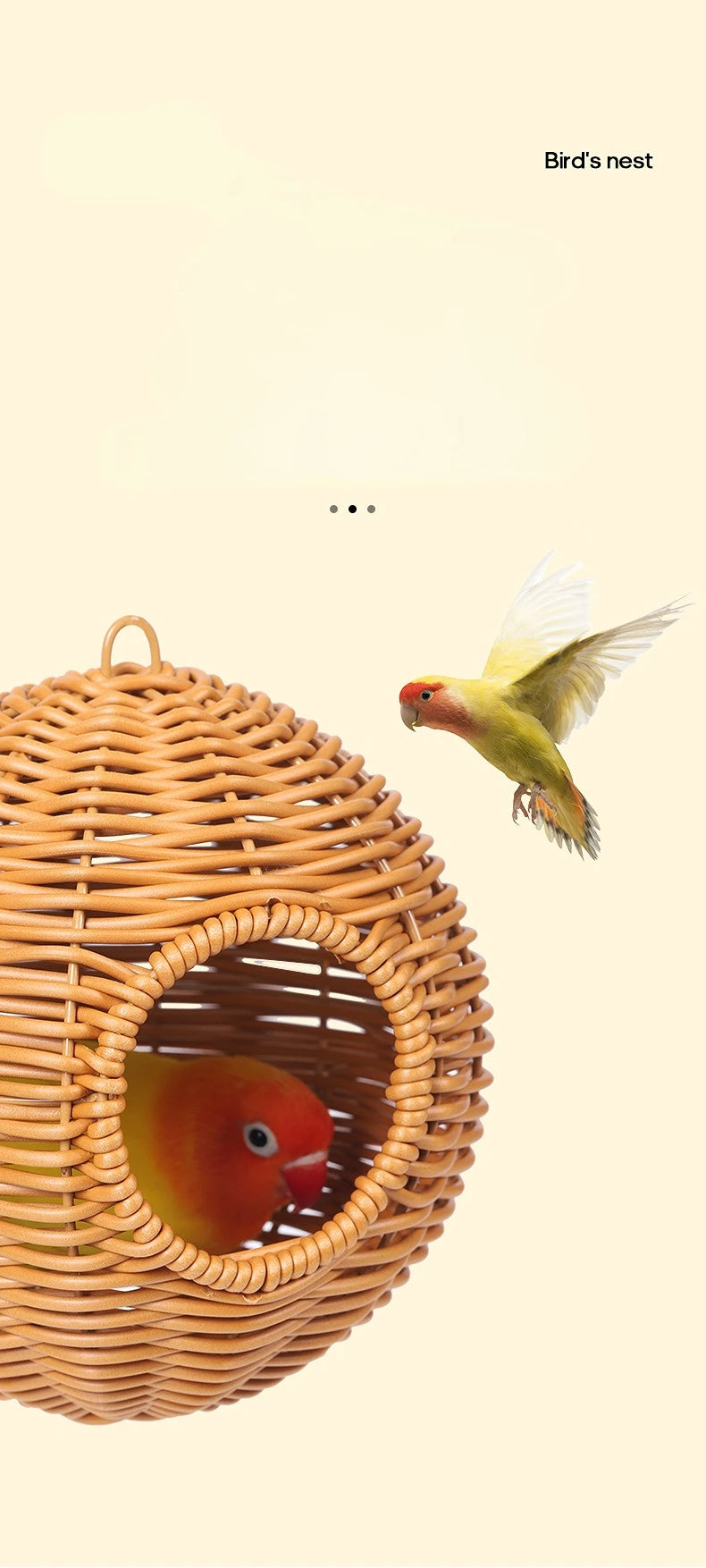 Handwoven Grass Bird Nest – Fake Grass Cage House for Parrots & Small Birds