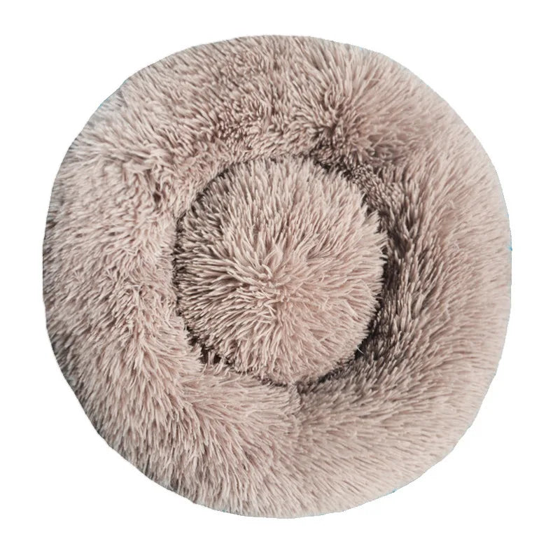 Washable Round Dog & Cat Bed – Cozy Winter Plush Basket for All Sizes