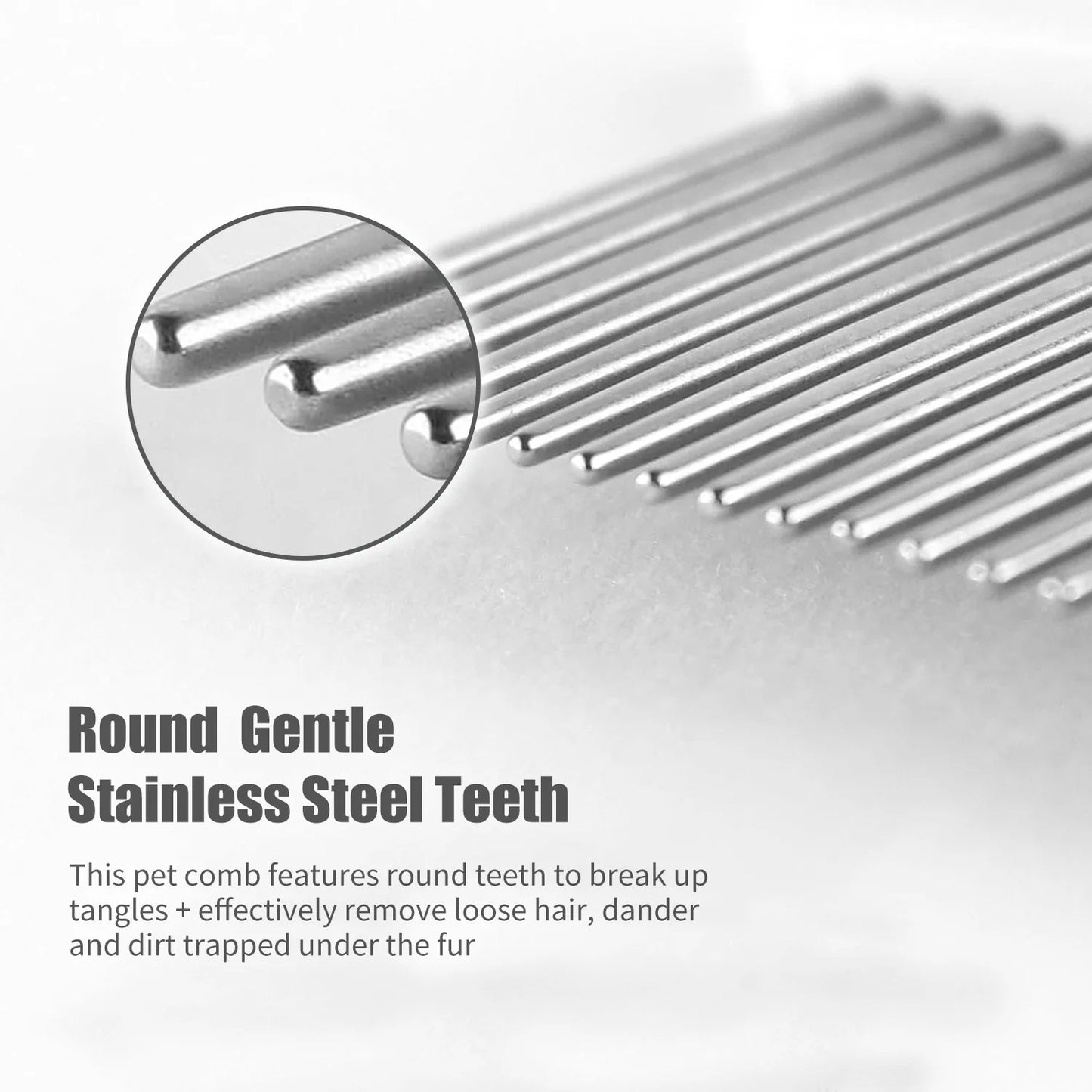 Pet Moon Comb – Stainless Steel Thin Teeth Grooming Comb for Cats & Dogs