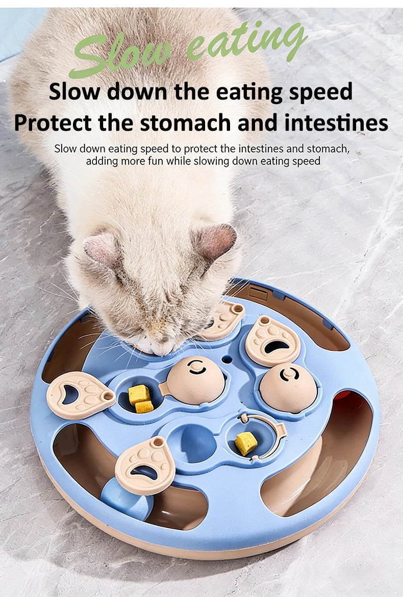 Interactive Cat Toy – Slow Feeder Turntable for Indoor Cats & Mental Stimulation