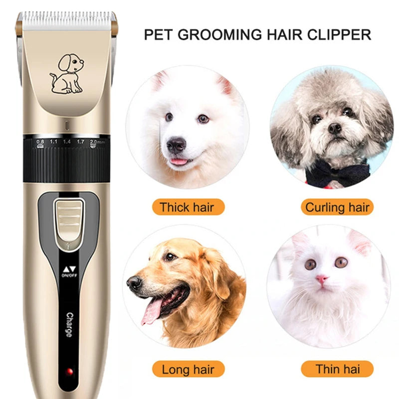 Electric Pet Clipper Grooming Kit – Rechargeable Hair Trimmer for Dogs & Cats