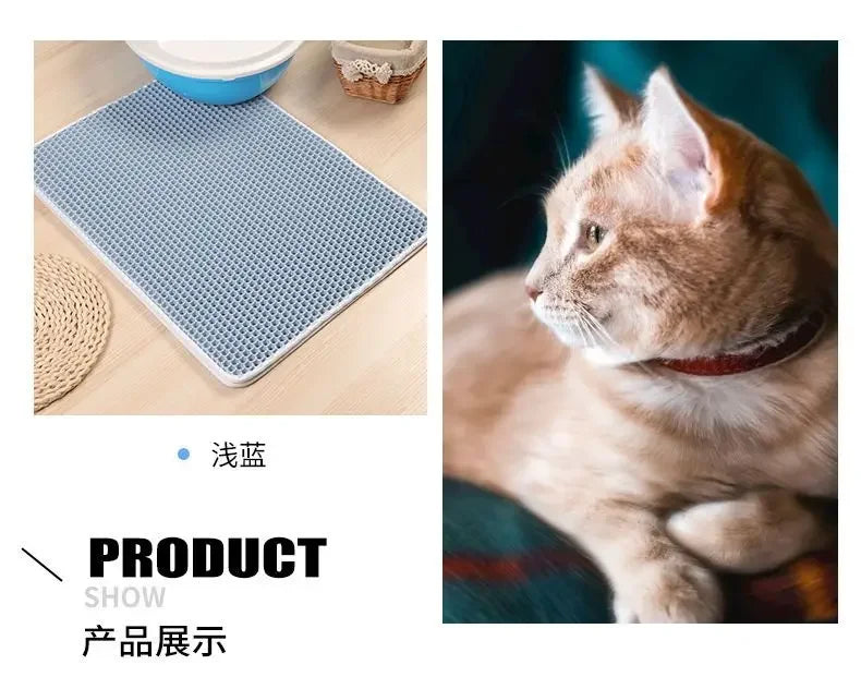Double-Layer Waterproof Cat Litter Mat – Non-Slip & Washable