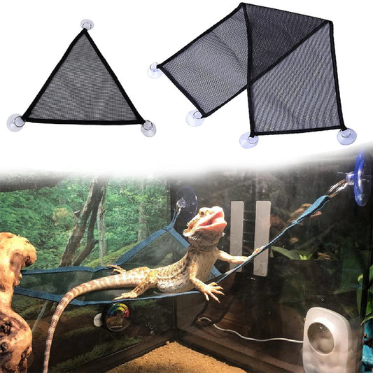 Bearded Dragon Reptile Hammock – Hanging Lounger & Ladder for Lizard Terrariums